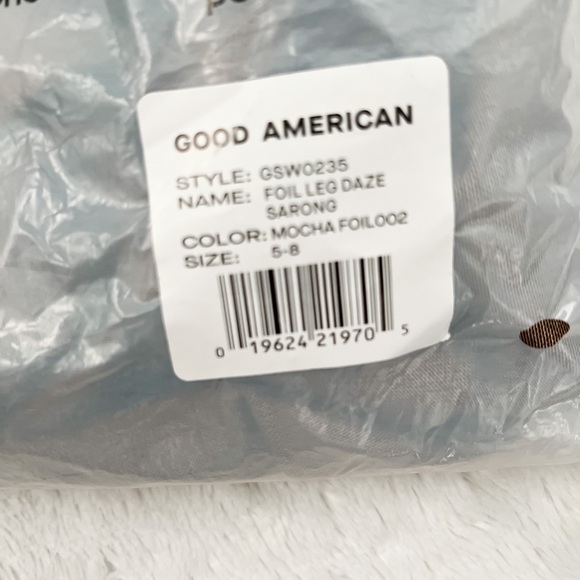 NWT- GOOD AMERICAN Leg Daze Sarong Mocha Foil - Picture 12 of 12